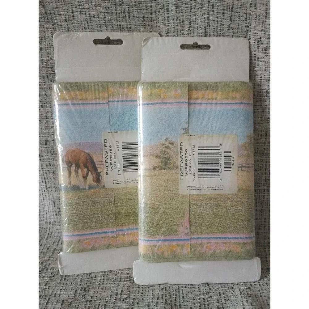 Sunworthy Horse Wallpaper Border 2 Rolls Prepasted Equestrian WFP6358 Vth NOS